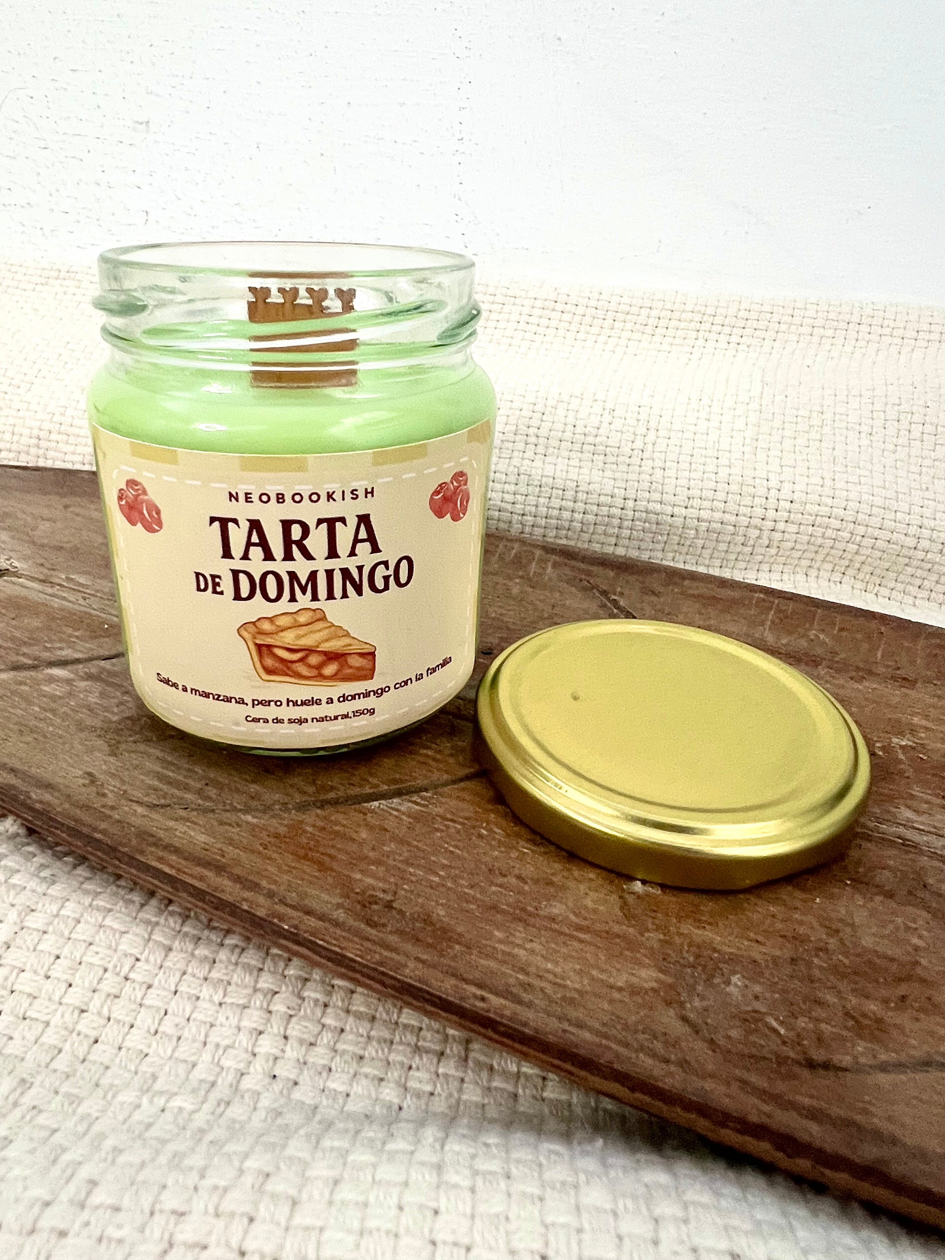 Vela aromática, tarta de manzana